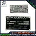 Professional customize equipment nameplate for appliances and machines